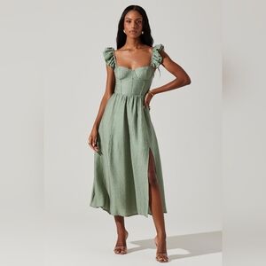 NWT ASTR the Label Wedelia Bustier Midi Dress | Sage